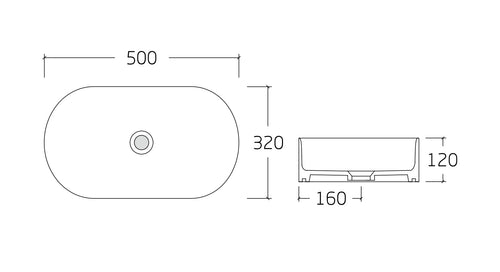 Above Counter Basin - Glossy White - Oval