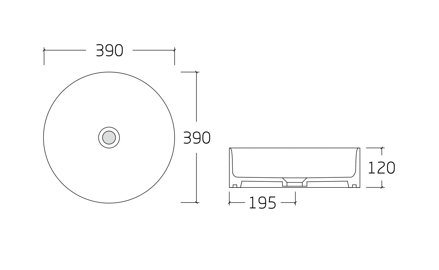Above Counter Basin - Glossy White