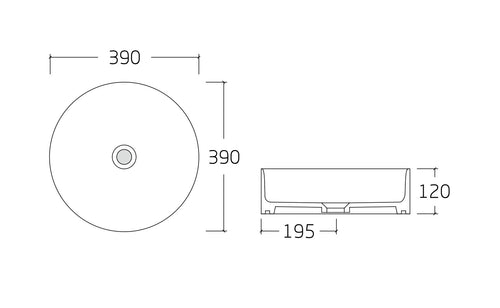 Above Counter Basin - Glossy White
