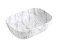Above Counter Basin - Matte Marble (Rectangular) - White