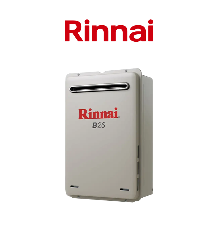 HOT WATER SYSTEM 26L 60 DEG LPG B26 RINNAI (6.2 STAR)