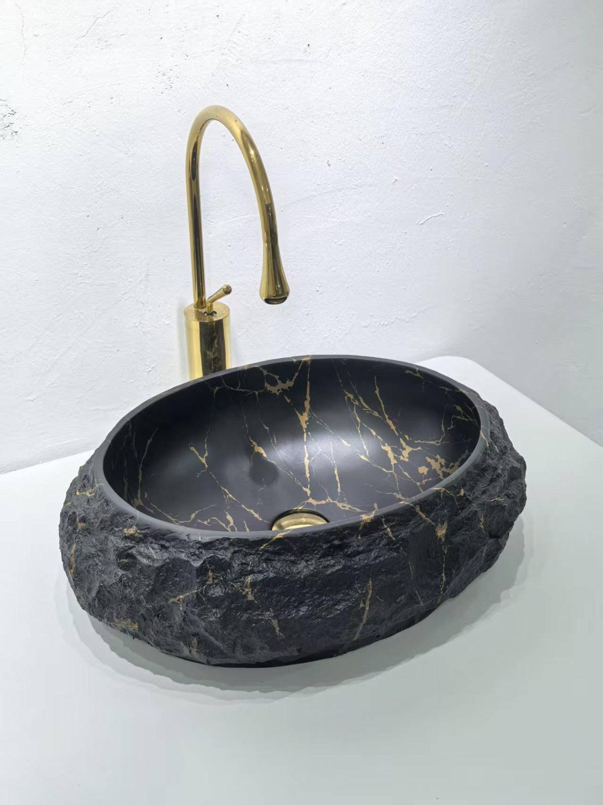 Above Counter Basin - Matte Marble (Oval) - Black