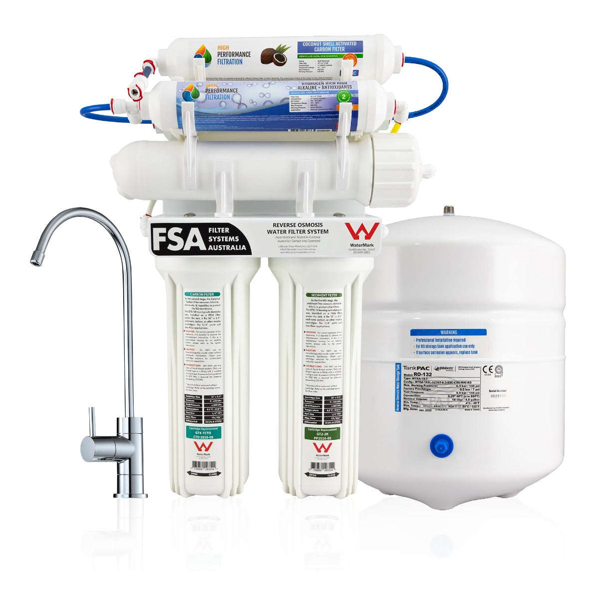 The Original 7 Stage High Alkaline Magnesium & Hydrogen-Rich Undersink Reverse Osmosis Water Filter System | pH 8.5-10 & Watermark Certified