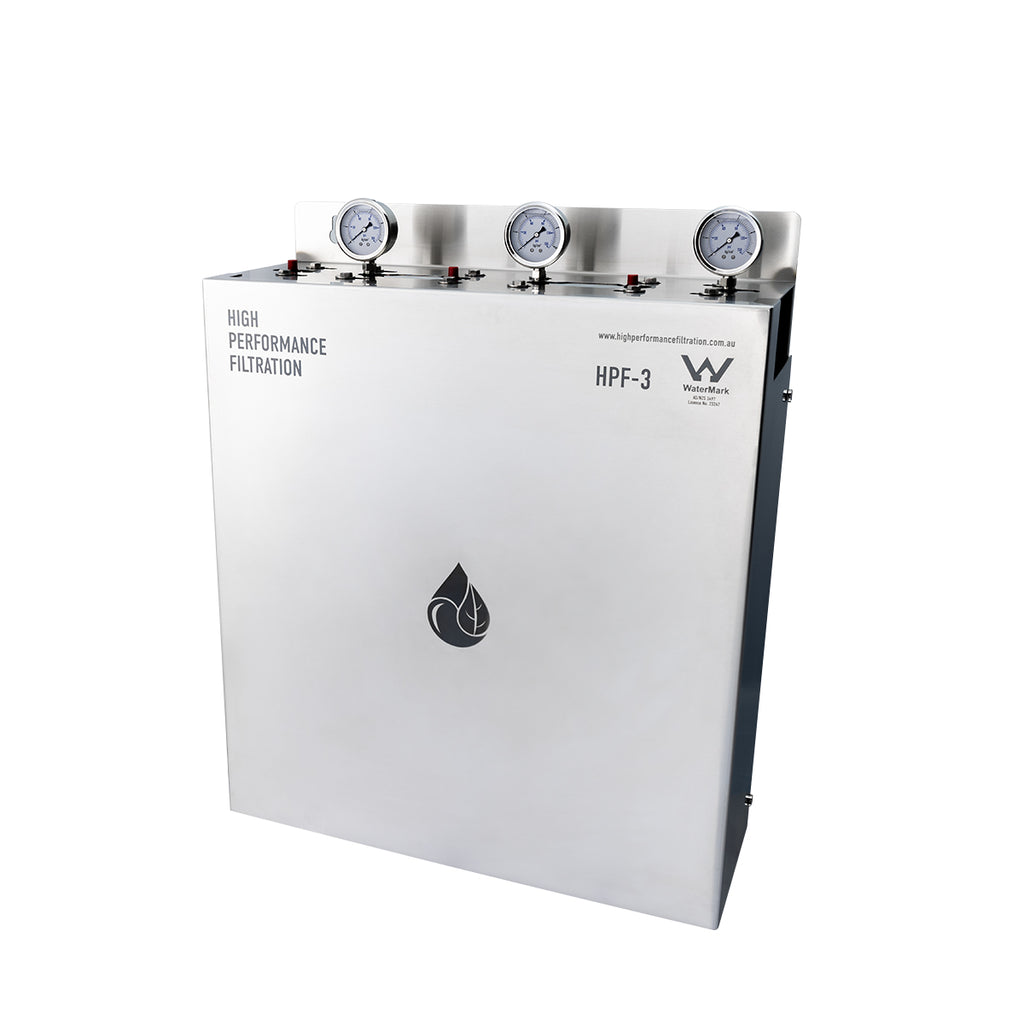 High Performance | Triple Whole House Water Filter System with Stainless Steel Enclosure